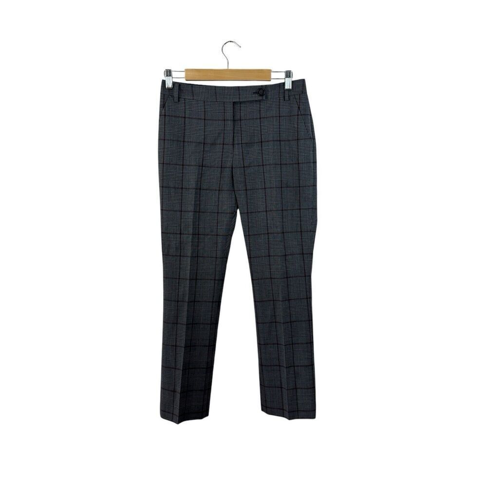 Brooks Brothers Red Fleece 2 Dress Pants Plaid Wool Stretch Classic Womens